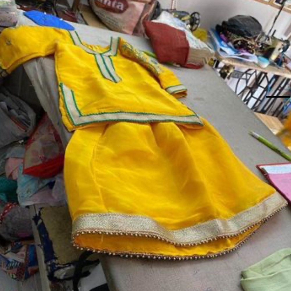 Yellow Salwar Suit with Lengha